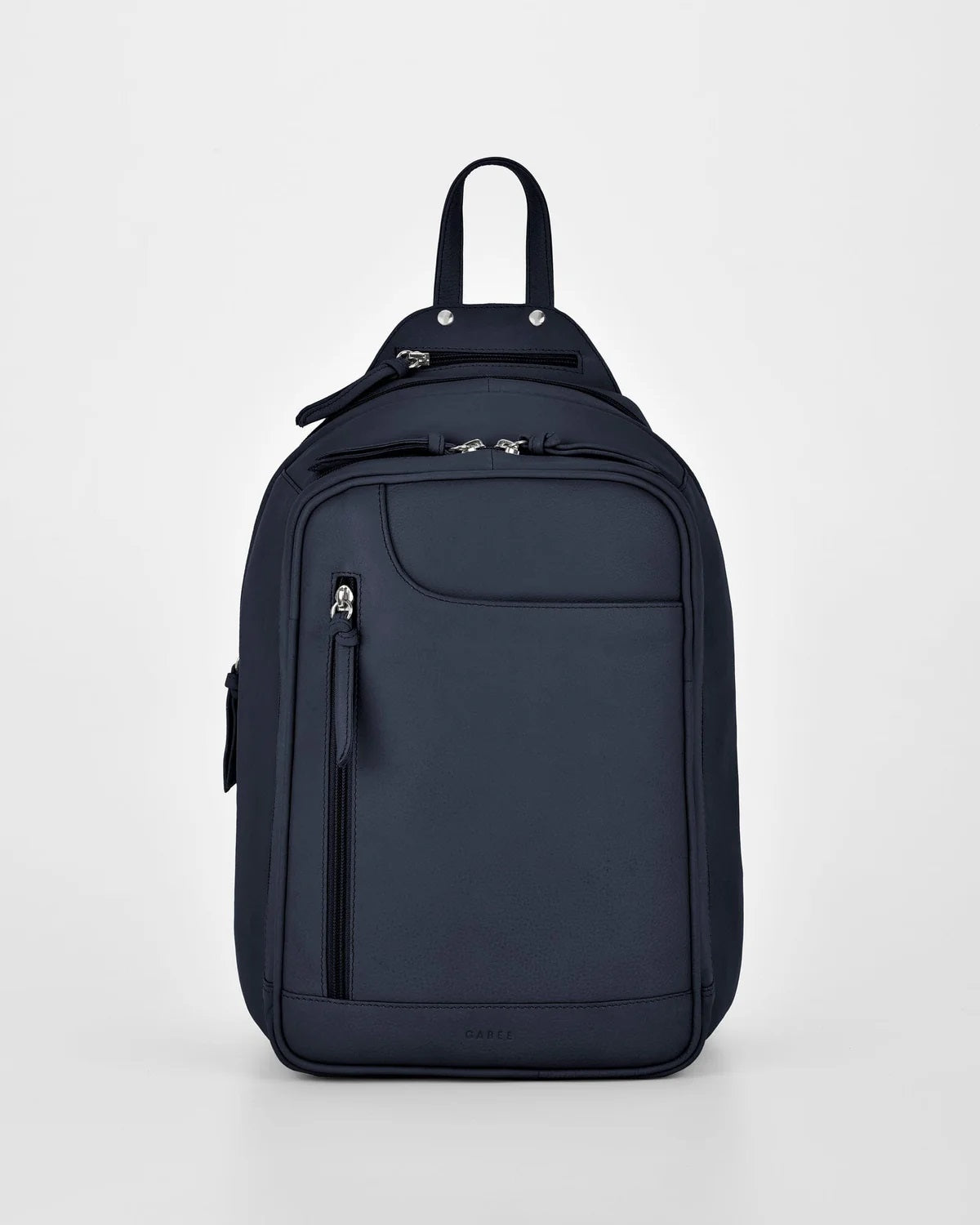 EMMA Large Leather Backpack (Navy)